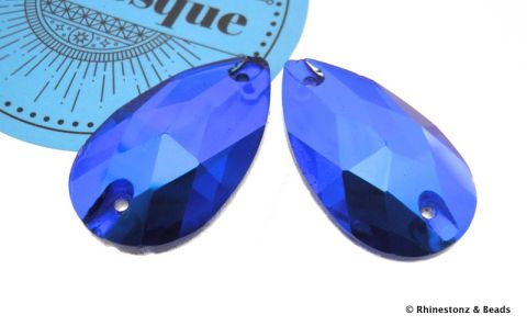 Arabesque Sew-On Teardrop Art 3230 Deep Blue AB 28mm